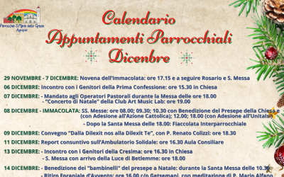 Appuntamenti Parrocchiali di Dicembre ed Orari Celebrazioni